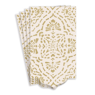 Annika Ivory/Gold-Paper Linen Guest Towel Airlaid Die-Cut 12-In
