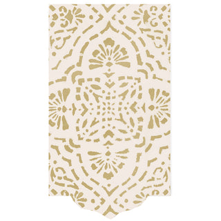 Annika Ivory/Gold-Paper Linen Guest Towel Airlaid Die-Cut 12-In