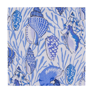 Shell Toile-Blue Napkin Cocktail