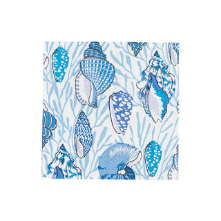 Shell Toile-Blue Napkin Cocktail