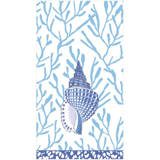 Shell Toile-Blue Guest Towel