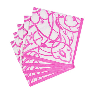 Algarve Fuchsia-Paper Linen Napkin Airlaid Cocktail-15 In