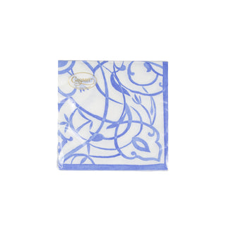 Algarve Ceramic Blue-Paper Linen Napkin Airlaid Cocktail-15 In