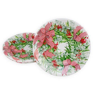 Ribbon Stripe Wreath Salad/Dessert Plates