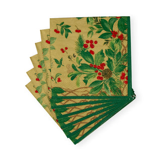 Holly Chintz Gold Napkin Cocktail