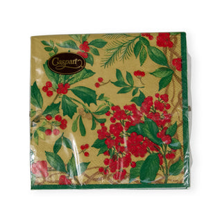Holly Chintz Gold Napkin Cocktail