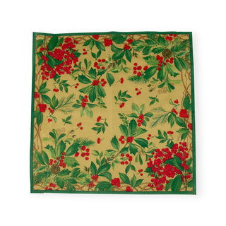 Holly Chintz Gold Napkin Cocktail