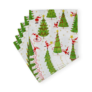 Twirling Santas Napkin Cocktail