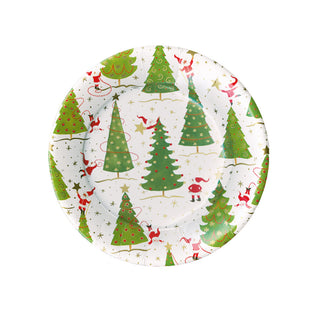 Twirling Santas Salad & Dessert Plates - 8 Per Package