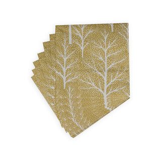 Winter Trees Gold/White Napkin Dinner
