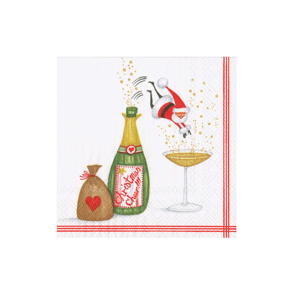 Cheers Martini Santa Personalized Cocktail Napkins – Caspari