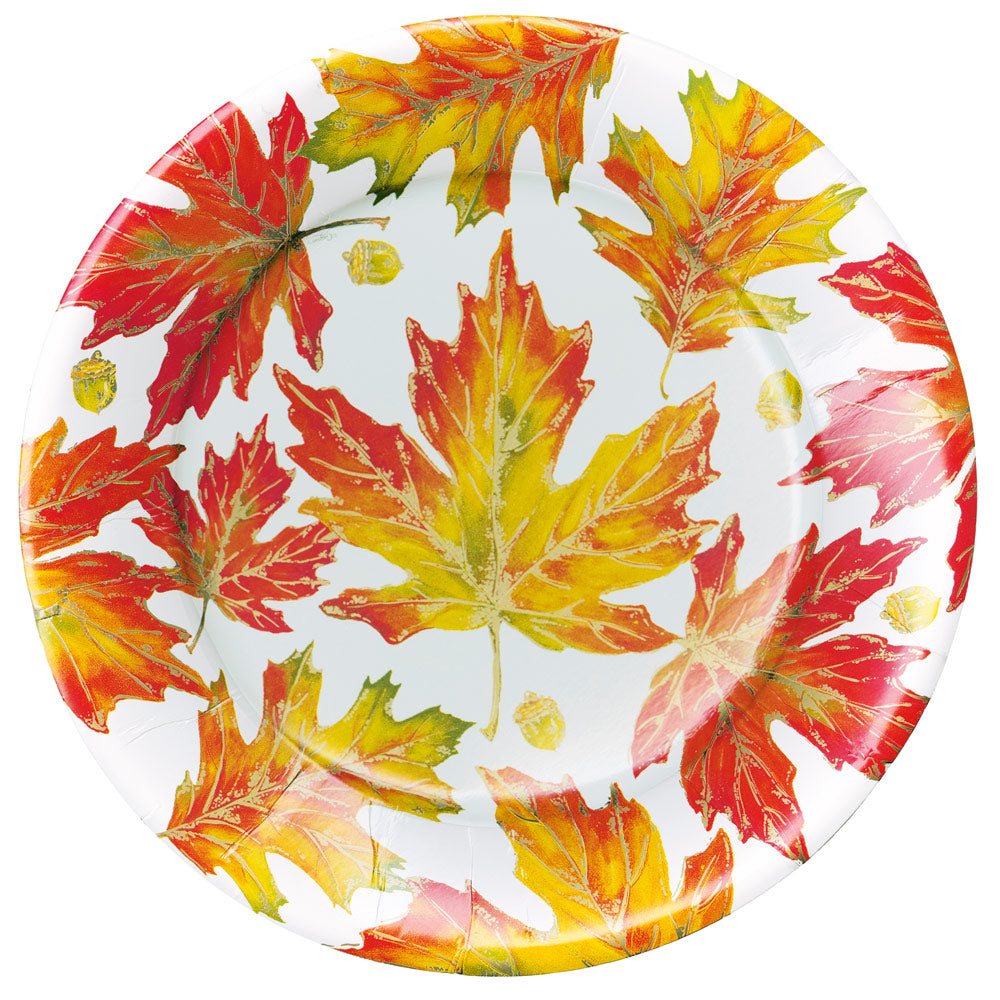 Autumn Hues White Dinner Plates - 8 Per Package