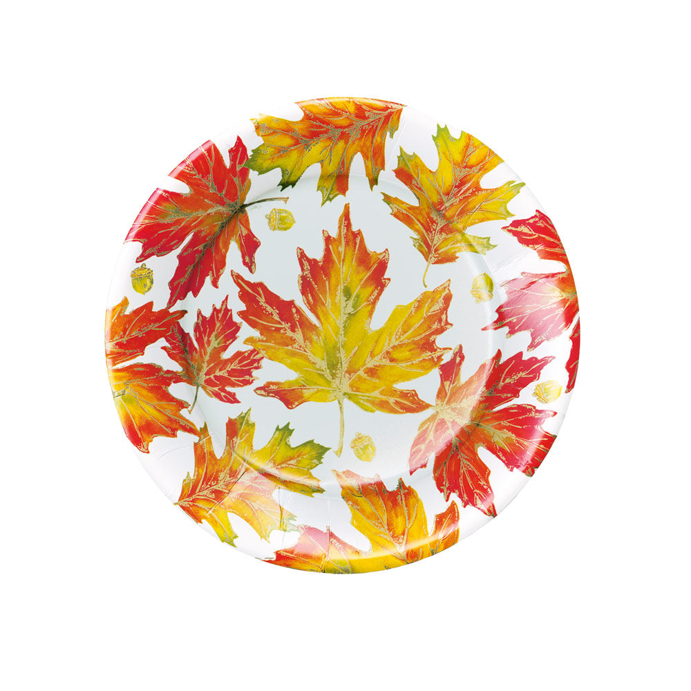 Autumn Hues White Salad & Dessert Plates - 8 Per Package
