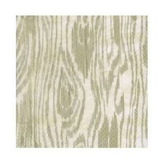 Woodgrain Silver & Gold Luncheon Napkins - 20 Per Package