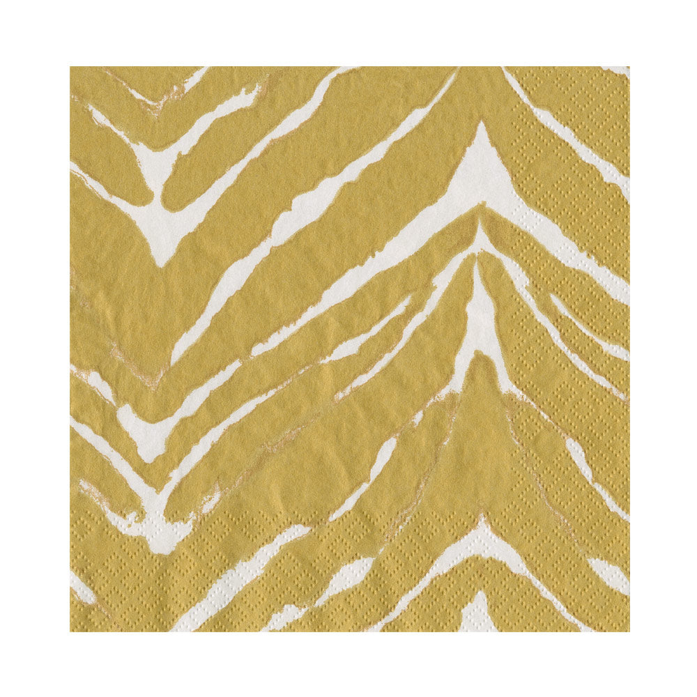 Go Wild White & Gold Luncheon Napkins - 20 Per Package