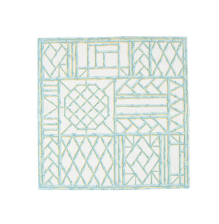 Bamboo Screen Robin's Egg-Ppr Linen Napkin Airlaid Cocktail-15 In