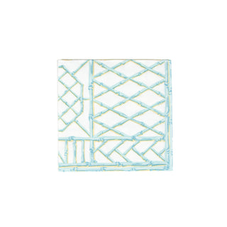 Bamboo Screen Robin's Egg-Ppr Linen Napkin Airlaid Cocktail-15 In