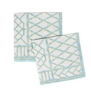 Bamboo Screen Robin's Egg-Ppr Linen Napkin Airlaid Dinner-12 In