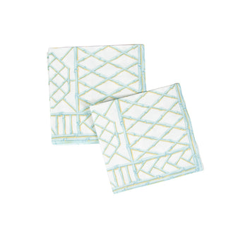 Bamboo Screen Robin's Egg-Ppr Linen Napkin Airlaid Luncheon-15 In