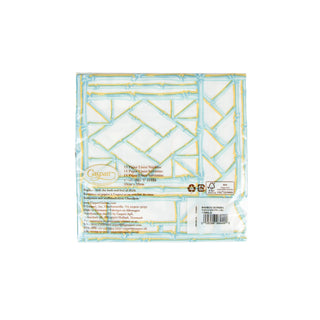Bamboo Screen Robin's Egg-Ppr Linen Napkin Airlaid Luncheon-15 In