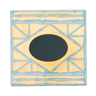 Bamboo Screen Robin's Egg Square Lacquer Tissue Box Cover