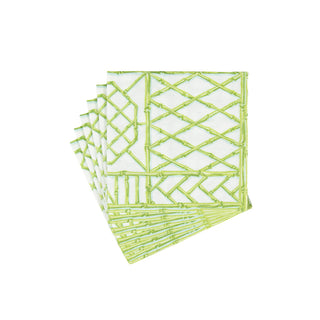 Bamboo Screen Moss Green-Ppr Linen Napkin Airlaid Cocktail-15 In
