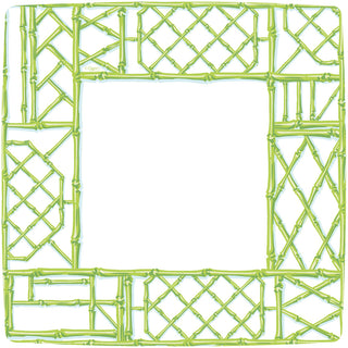 Bamboo Screen Moss Green Square Dinner Plates - 8 Per Package