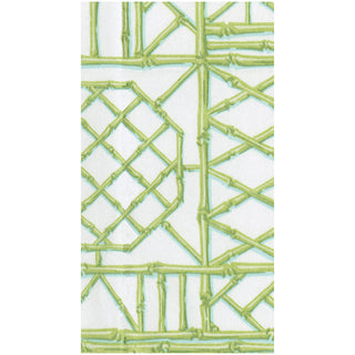 Bamboo Screen Moss Green Paper Linen Guest Towel Napkins - 12 Per Package