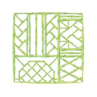 Bamboo Screen Moss Green Square Salad & Dessert Plates - 8 Per Package