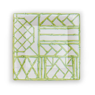 Bamboo Screen Moss Green  Sq Salad/Dessert Plates Square