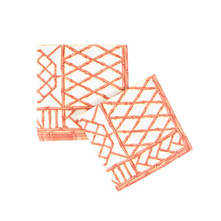 Bamboo Screen Coral-Paper Linen Napkin Airlaid Cocktail-15 In