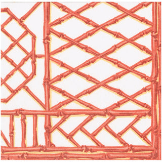Bamboo Screen Coral Paper Linen Dinner Napkins - 12 Per Package
