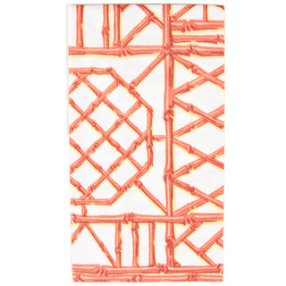 Bamboo Screen Coral-Paper Linen Guest Towels Airlaid - 12 In