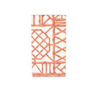 Bamboo Screen Coral-Paper Linen Guest Towels Airlaid - 12 In