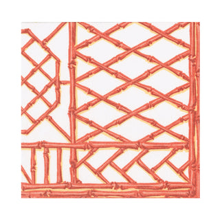 Bamboo Screen Coral Paper Linen Luncheon Napkins - 15 Per Package