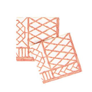 Bamboo Screen Coral-Paper Linen Napkin Airlaid Luncheon-15 In