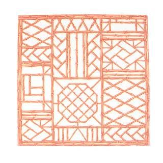 Bamboo Screen Coral-Paper Linen Napkin Airlaid Luncheon-15 In