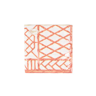 Bamboo Screen Coral-Paper Linen Napkin Airlaid Luncheon-15 In