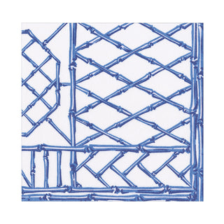 Bamboo Screen China Blue-Ppr Linen Paper Linen Luncheon Napkin -15 per package