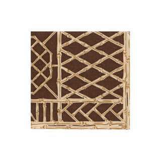 Bamboo Screen Chestnut-Paper Linen Paper Linen Cocktail Napkin - package of 15