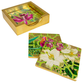 La Dolce Vita Gold Lacquer Coasters Set Of 4