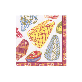 Coquillage Purple Boxed Cocktail Napkins - 40 Per Box