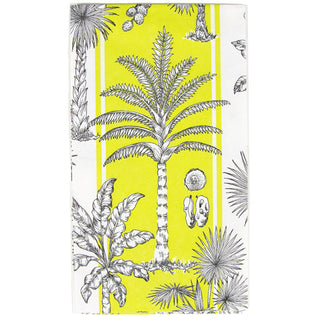 Southern Palms Green/White Guest Towel