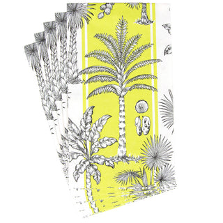 Southern Palms Green/White Guest Towel
