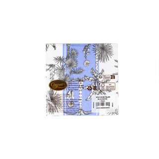 Southern Palms Blue/White Napkin Cocktail
