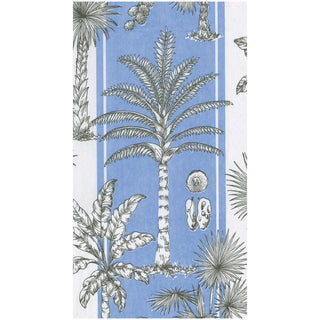 Southern Palms Blue & White Guest Towel Napkins - 15 Per Package