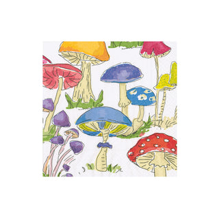 Woodland Mushrooms Boxed Cocktail Napkins - 40 Per Box