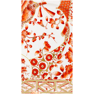 Gilded Porcelain Coral Guest Towel Napkins - 15 Per Package