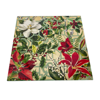 Christmas Floral Square Lacquer Trays - Single Tray