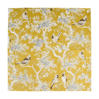 Scenic Songbirds Gold & Ivory Cocktail Napkins - 20 Per Package